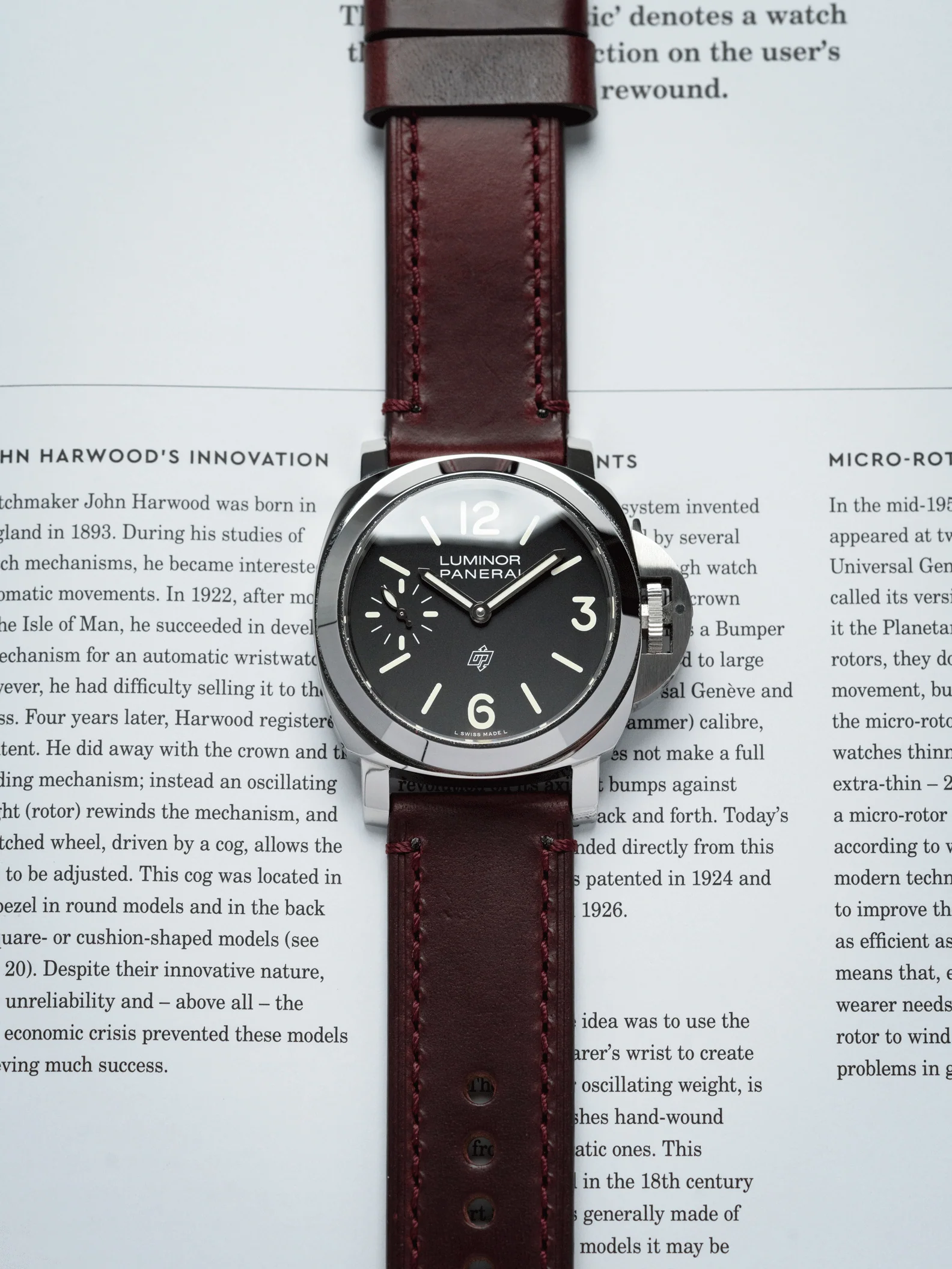Ammo Horween Chromexcel Leather Strap in Burgundy - Image 2