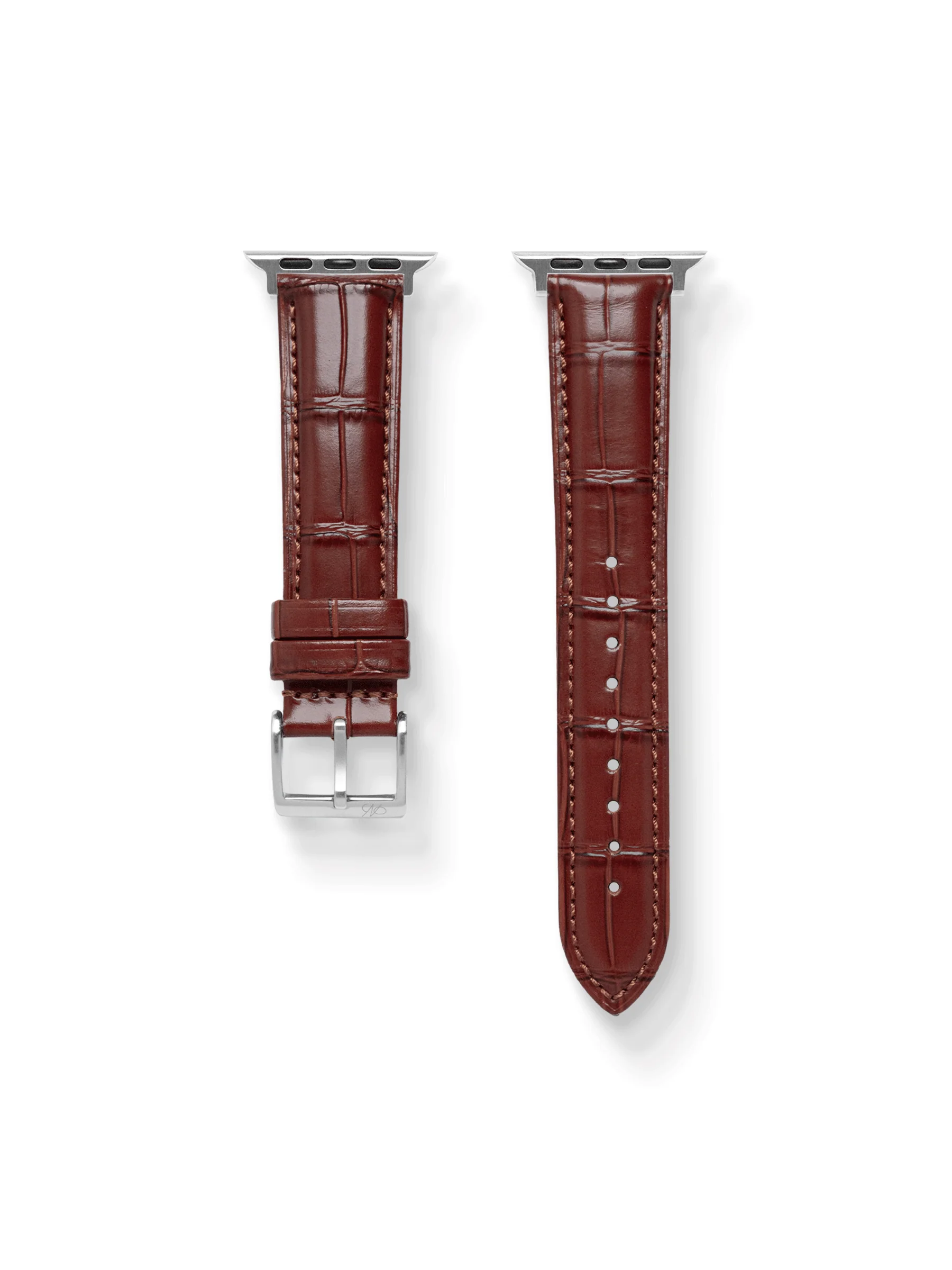 Classic Croc Embossed Leather Strap in Tan for Apple Watch