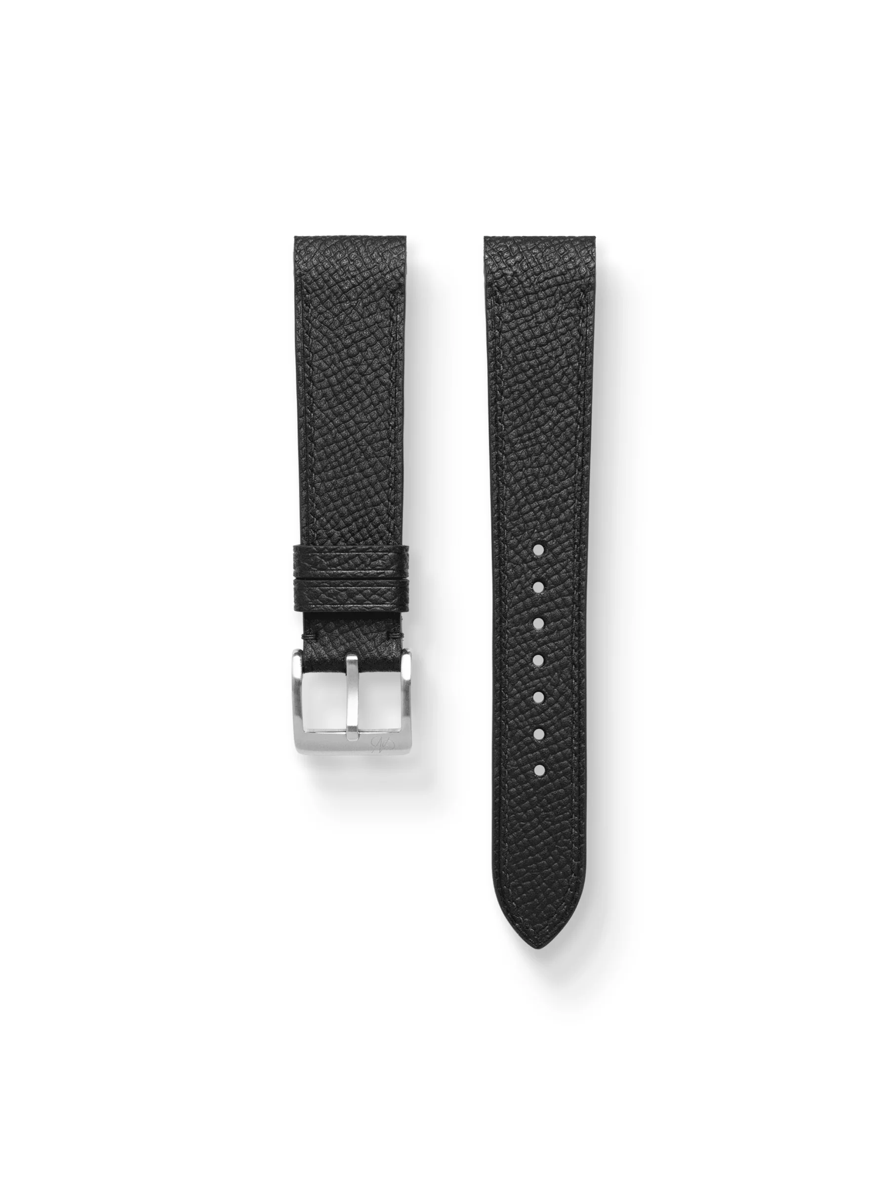 MTO Epsom Leather Strap in Black for Cartier Santos 100