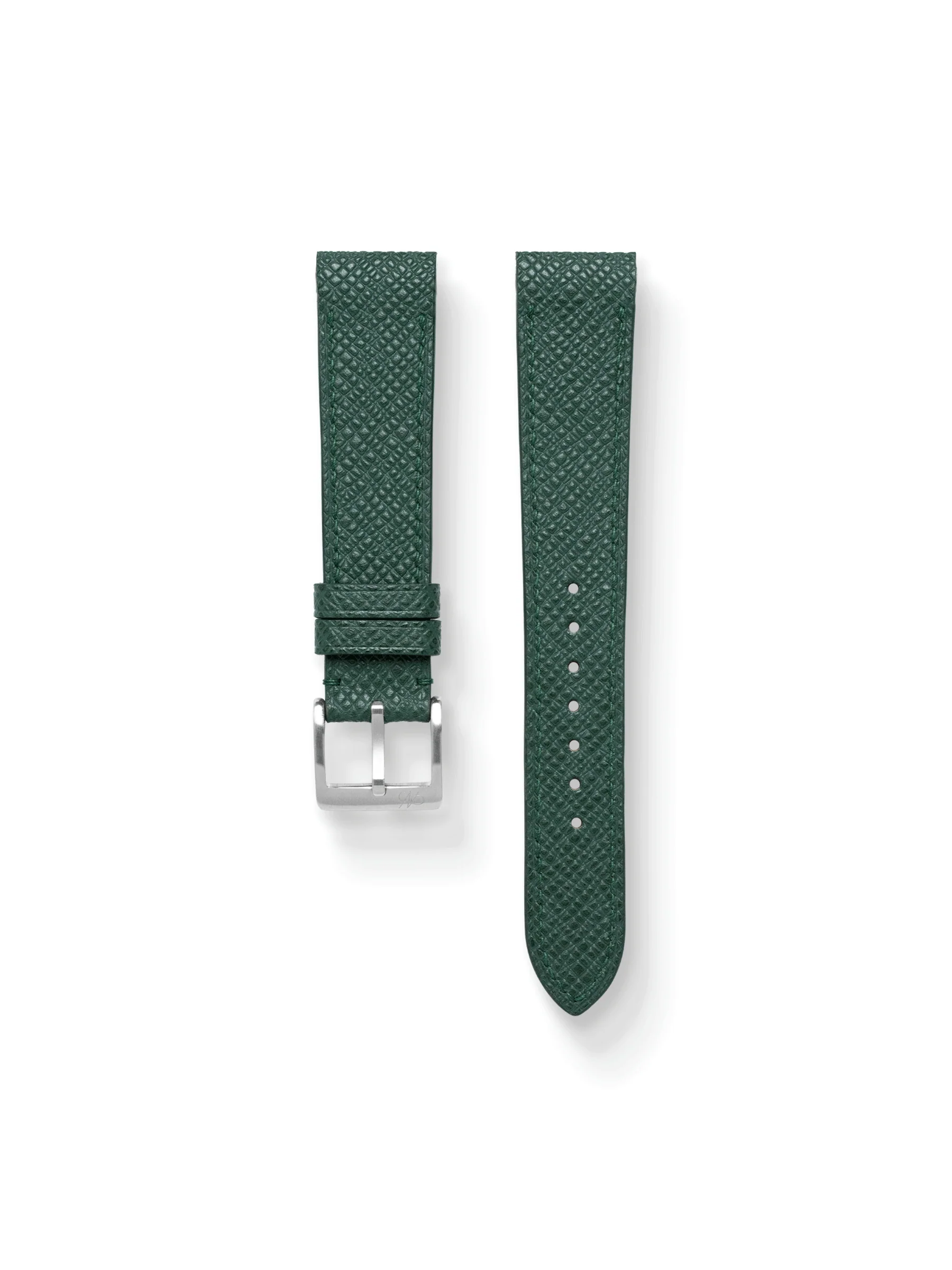 MTO Epsom Leather Strap in Dark Green for Cartier Santos 100