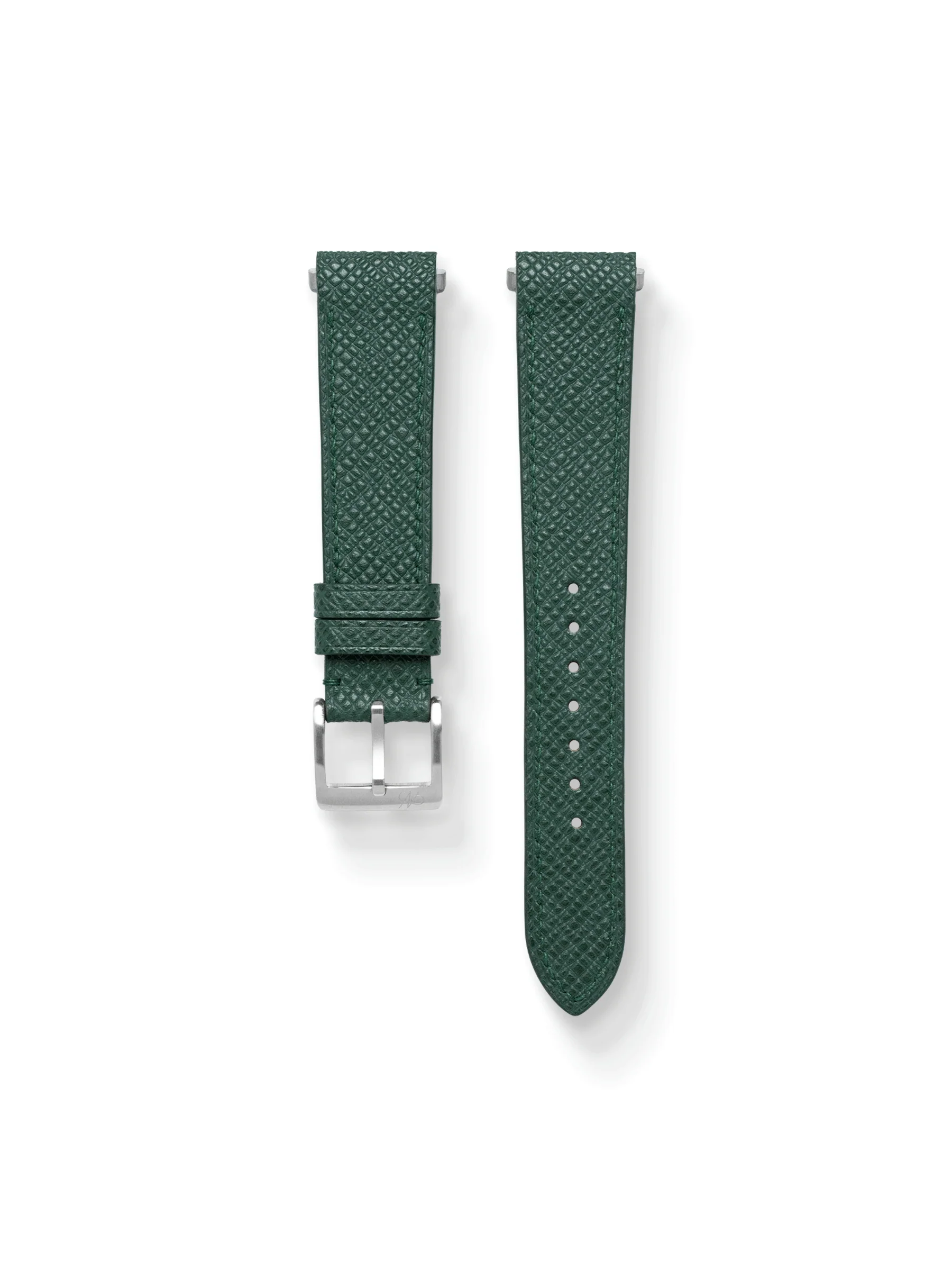 MTO Epsom Leather Strap in Dark Green for Cartier Santos de Cartier