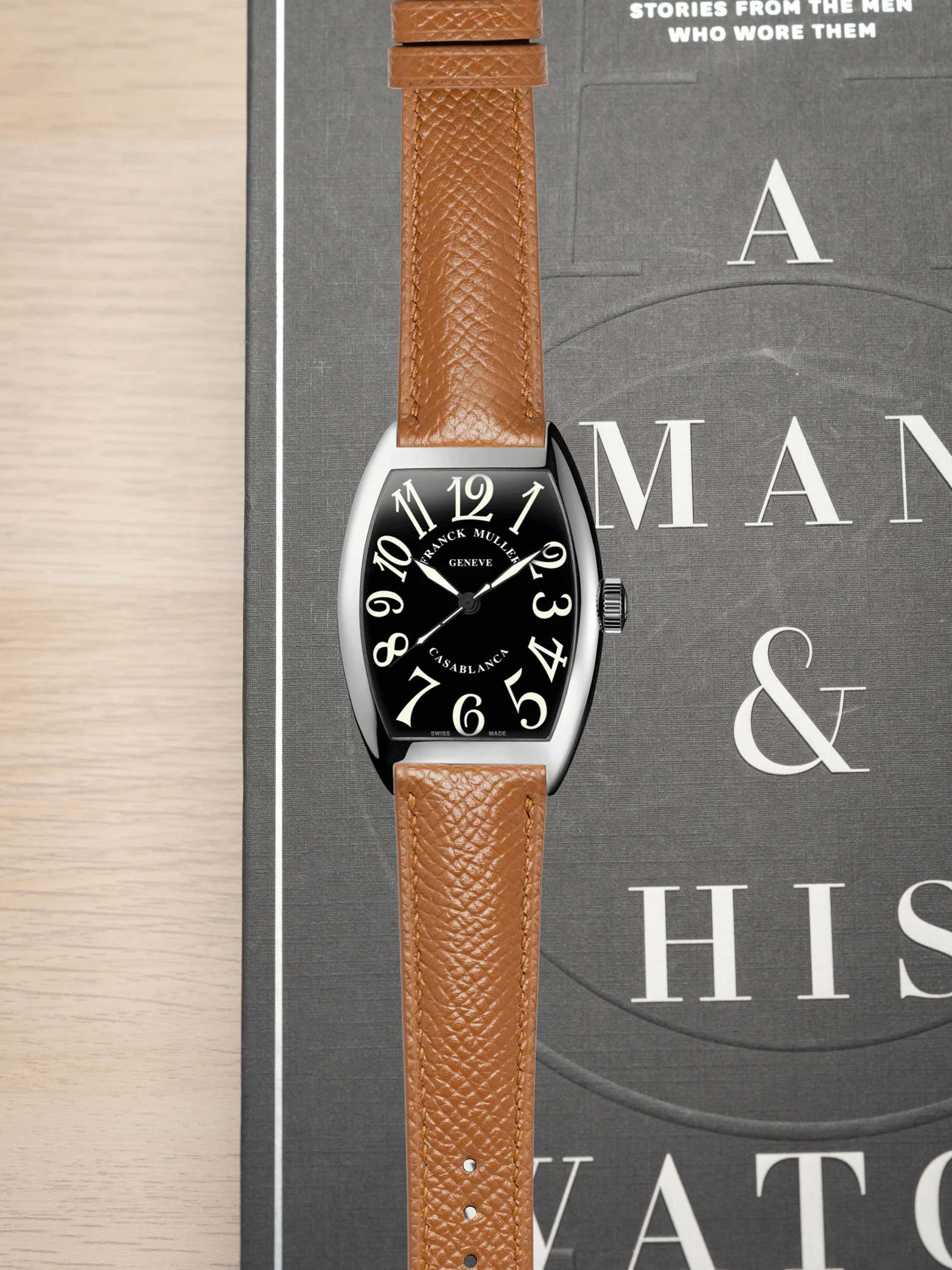 MTO Epsom Leather Strap in Tan for Frank Muller Casablanca - Image 2