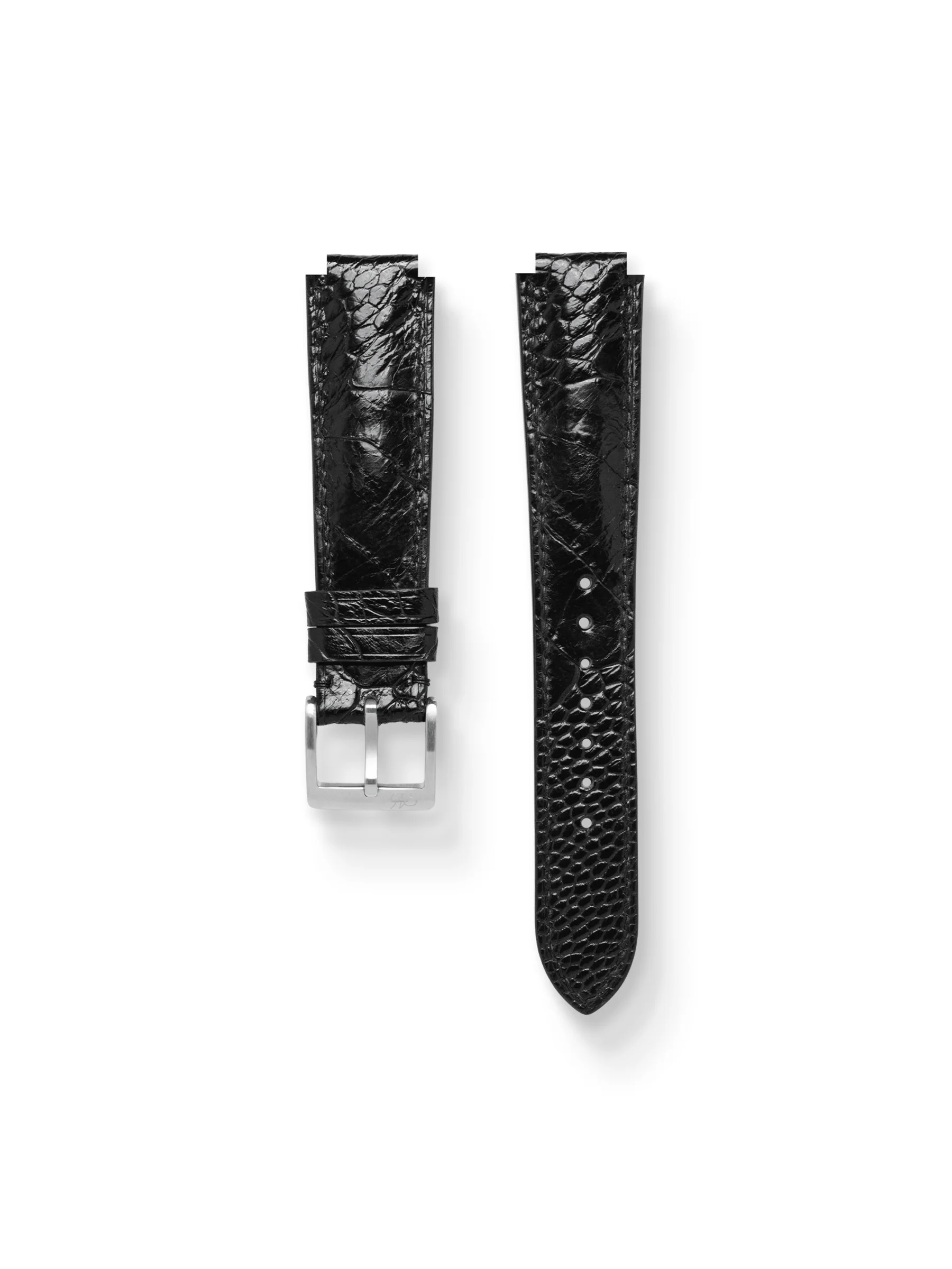 MTO Ostrich Leather Strap in Black for Cartier Ballon Bleu