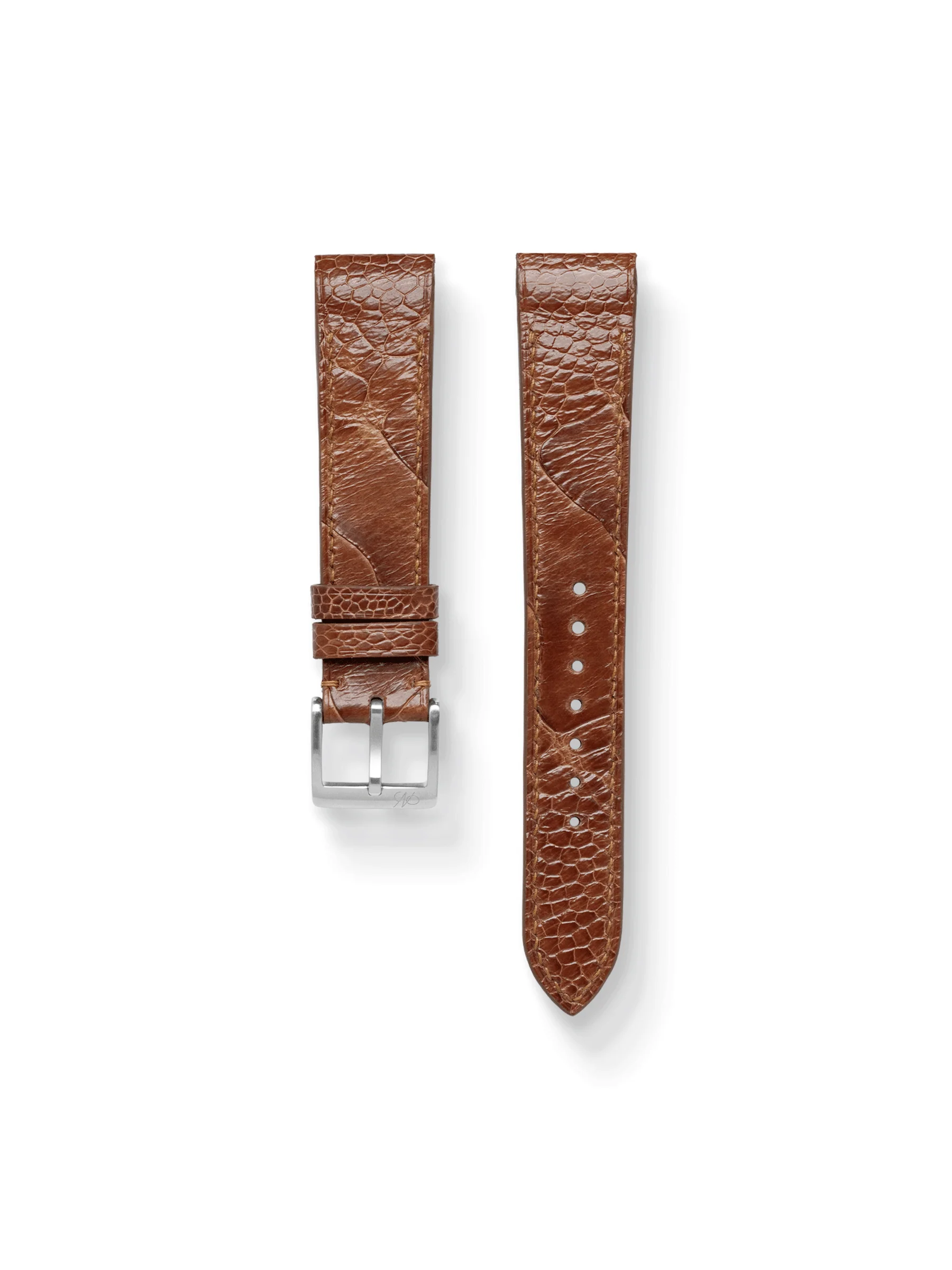 MTO Ostrich Leather Strap in Brandy for Cartier Santos 100