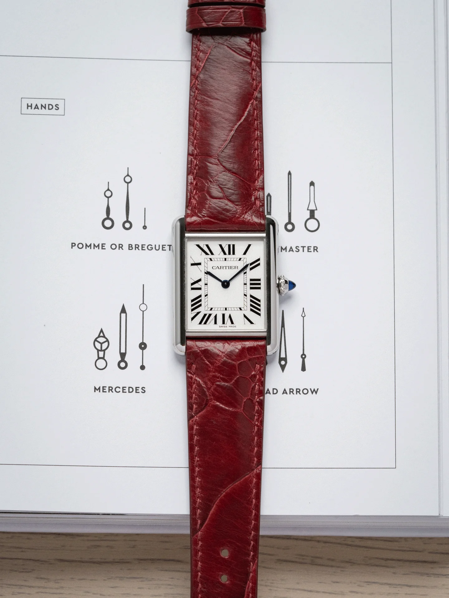 MTO Ostrich Leather Strap in Burgundy - Image 2
