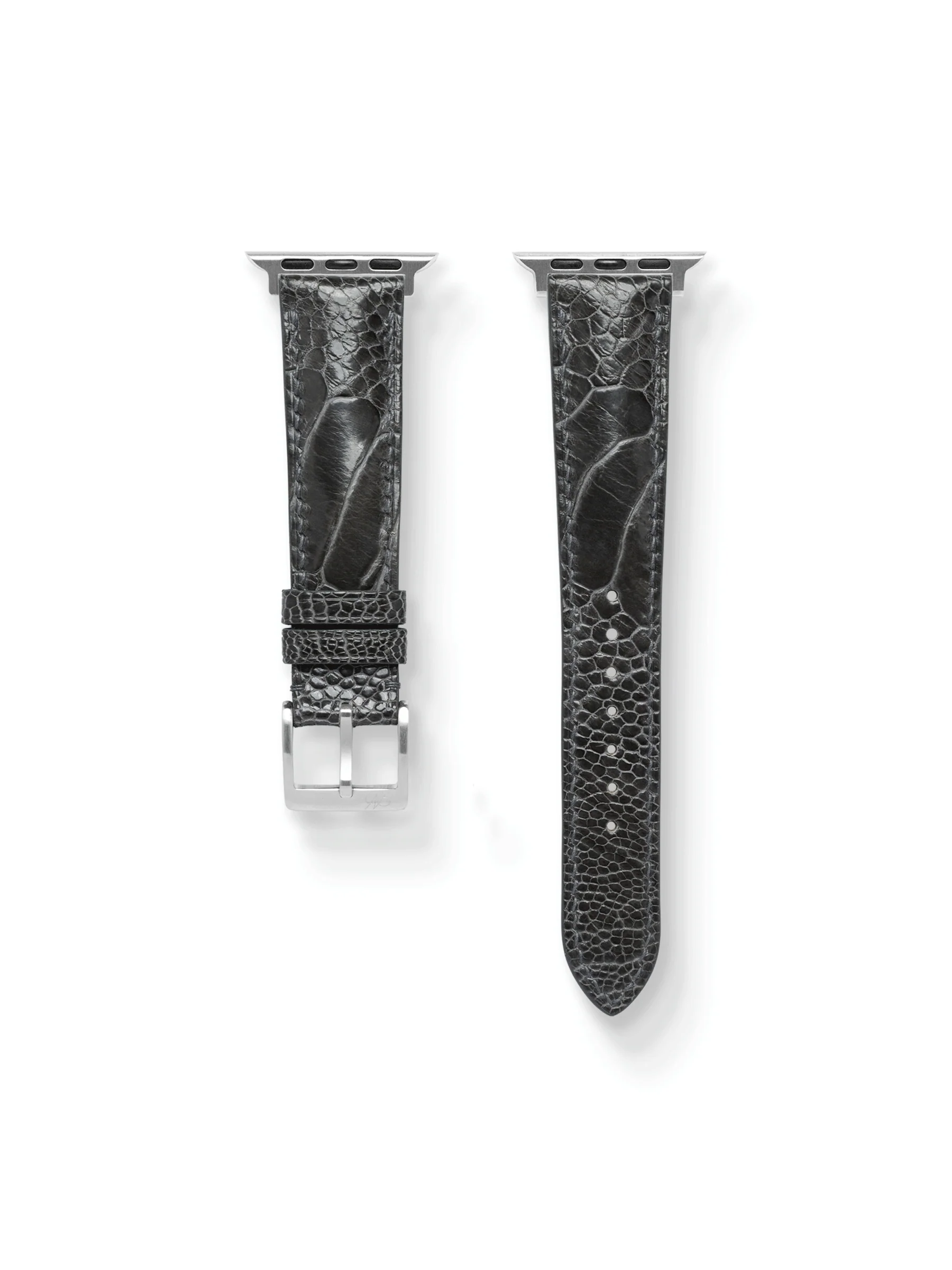 MTO Ostrich Leather Strap in Dark Grey for Apple Watch