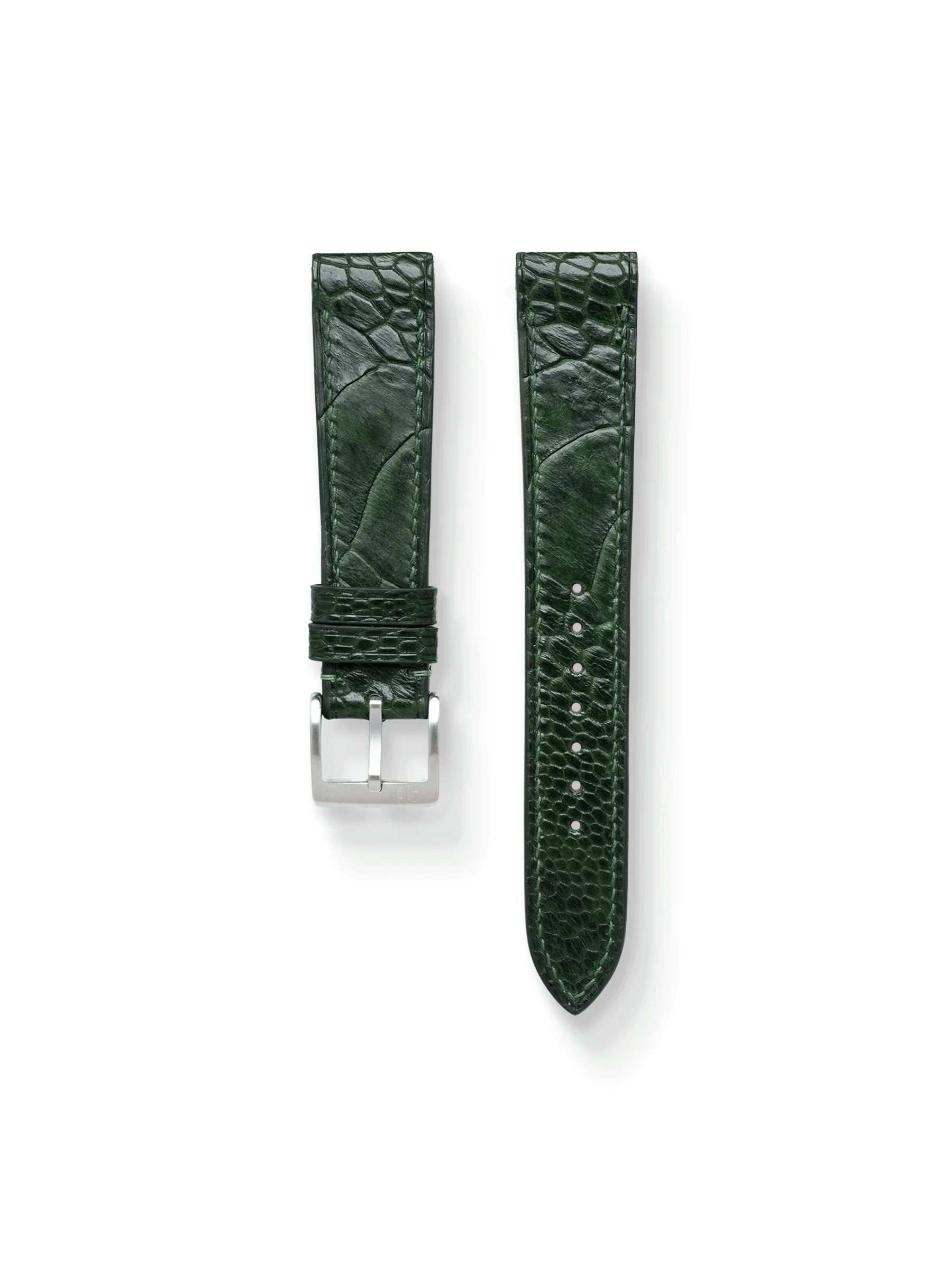 MTO Ostrich Leather Strap in Green for Cartier Santos Dumont