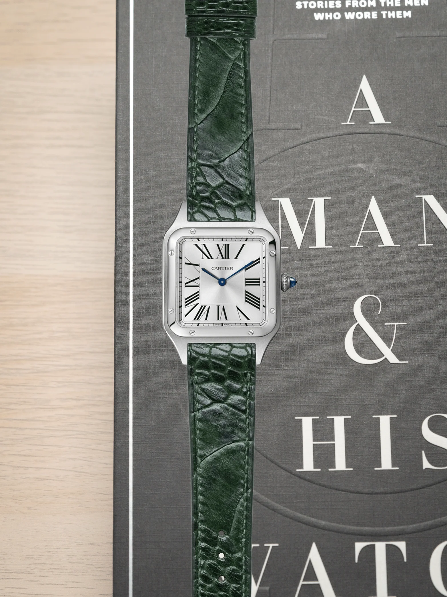 MTO Ostrich Leather Strap in Green for Cartier Santos Dumont - Image 2