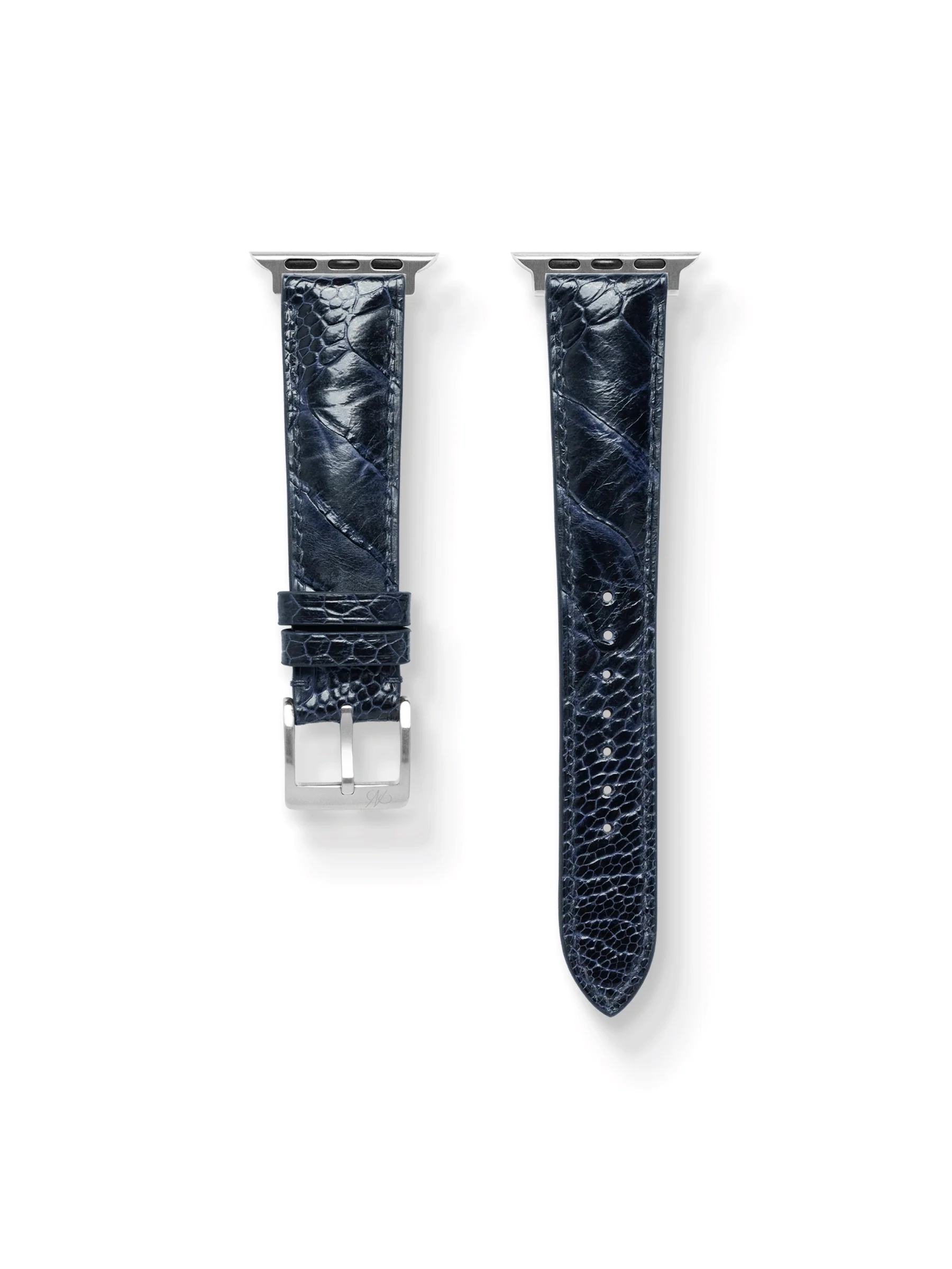 MTO Ostrich Leather Strap in Navy for Apple Watch