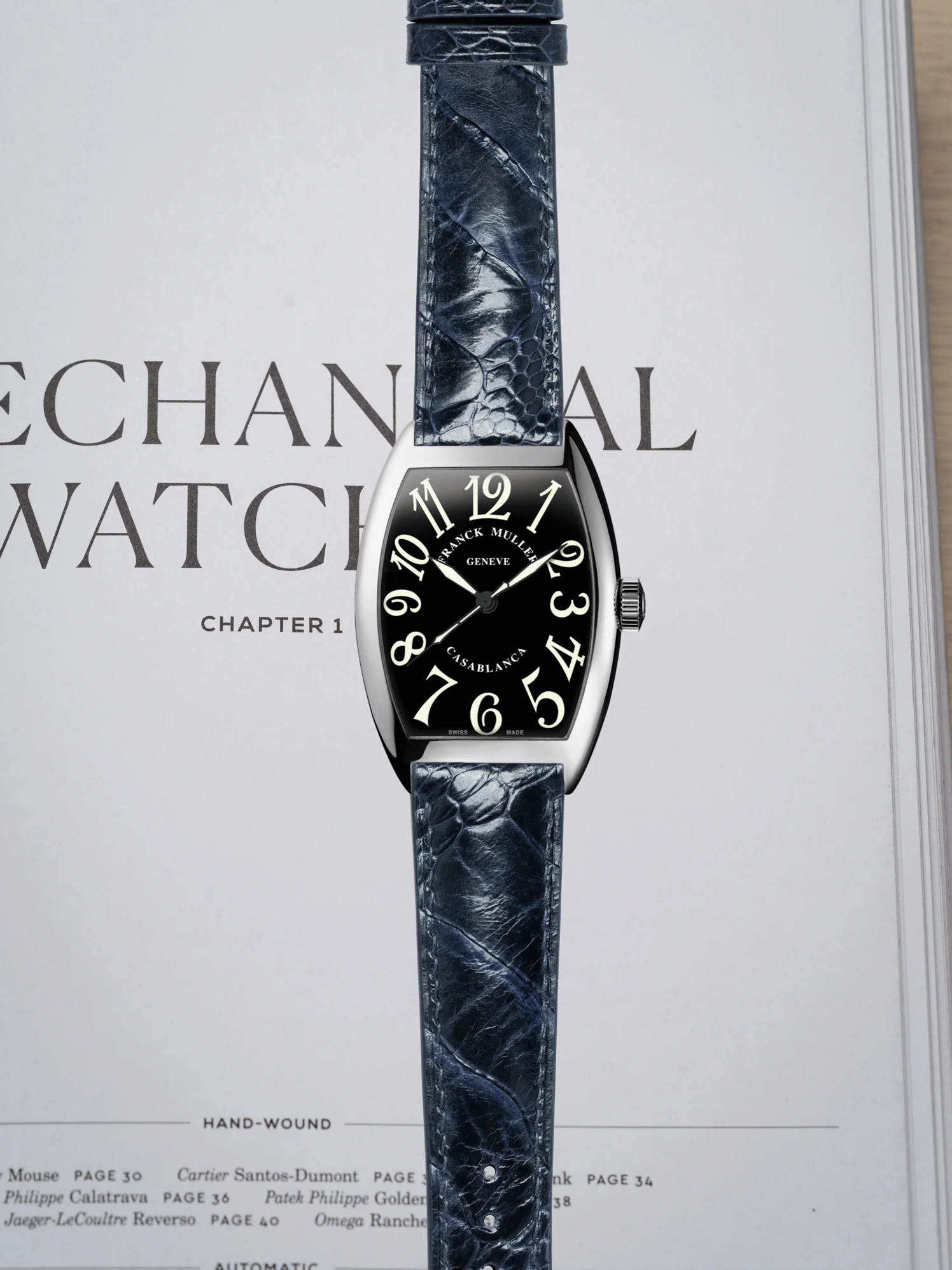 MTO Ostrich Leather Strap in Navy for Frank Muller Casablanca - Image 2