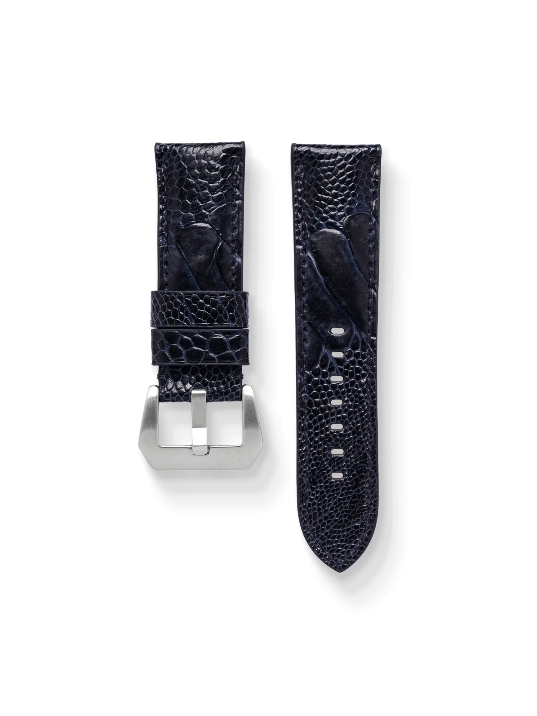 MTO Ostrich Leather Strap in Navy for Panerai