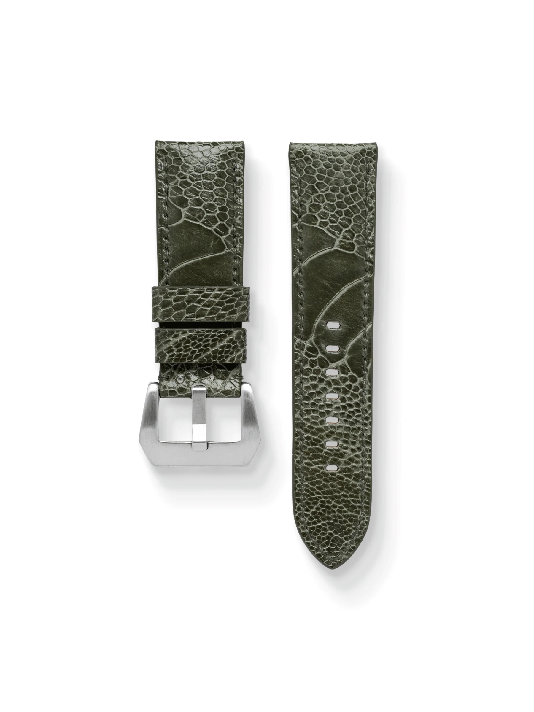 MTO Ostrich Leather Strap in Olive for Panerai