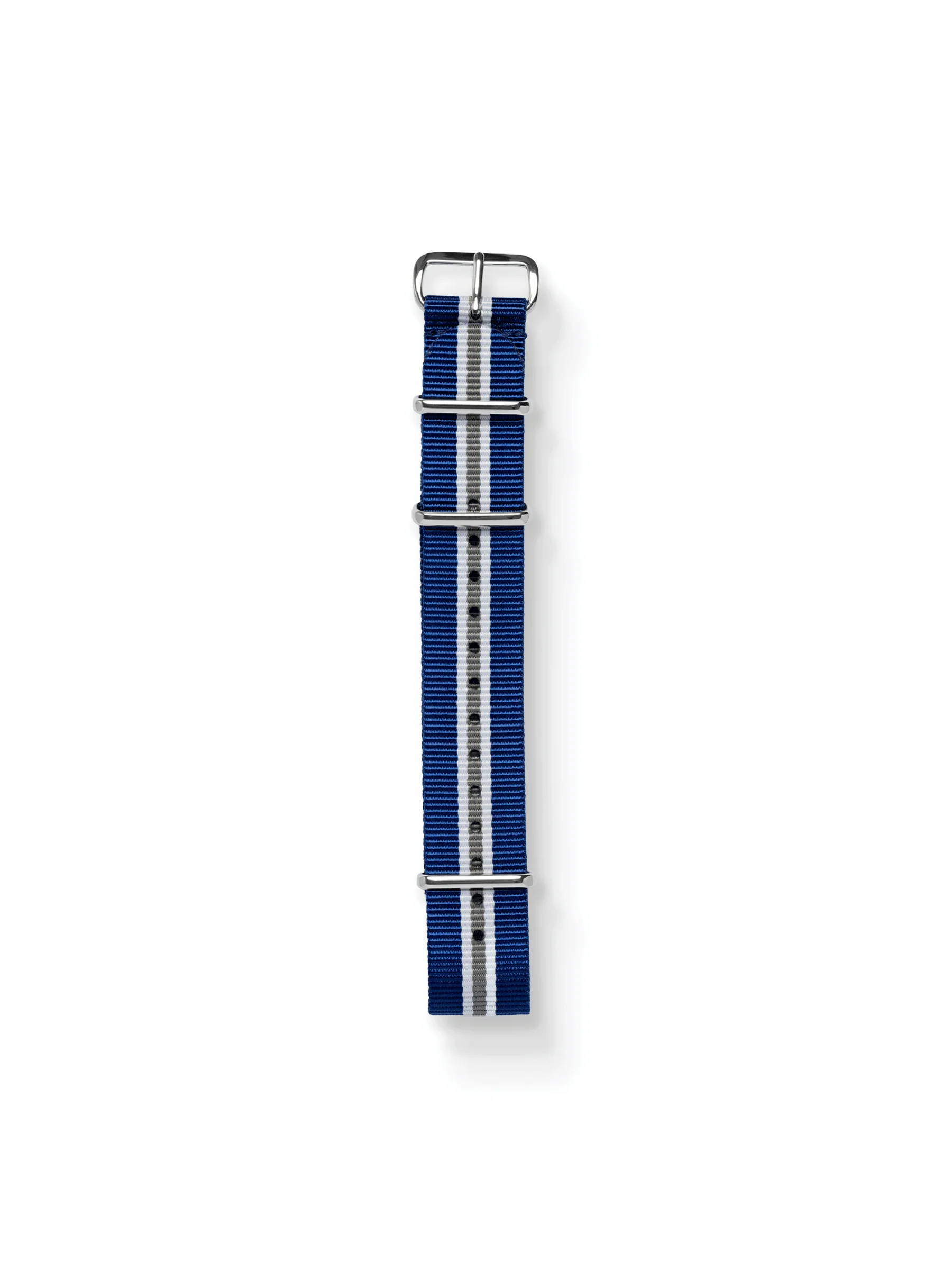 Premium Nato Strap in Navy White Grey Crest