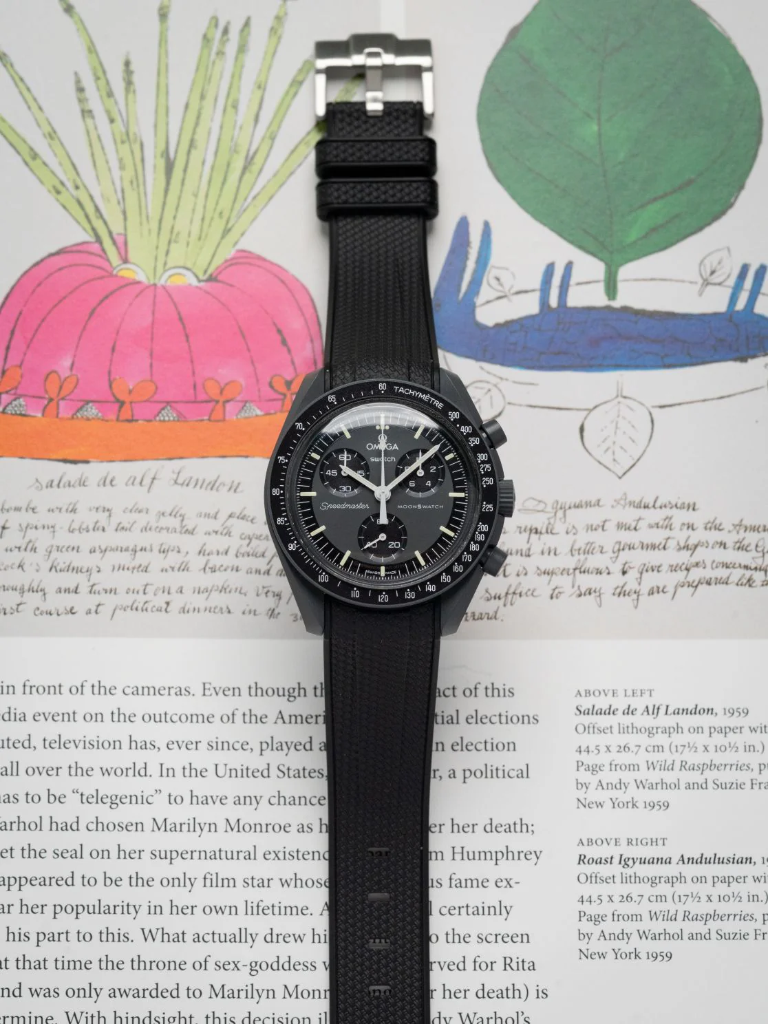 Retro Rubber Strap in Black for Omega x Swatch Moonswatch - Image 2