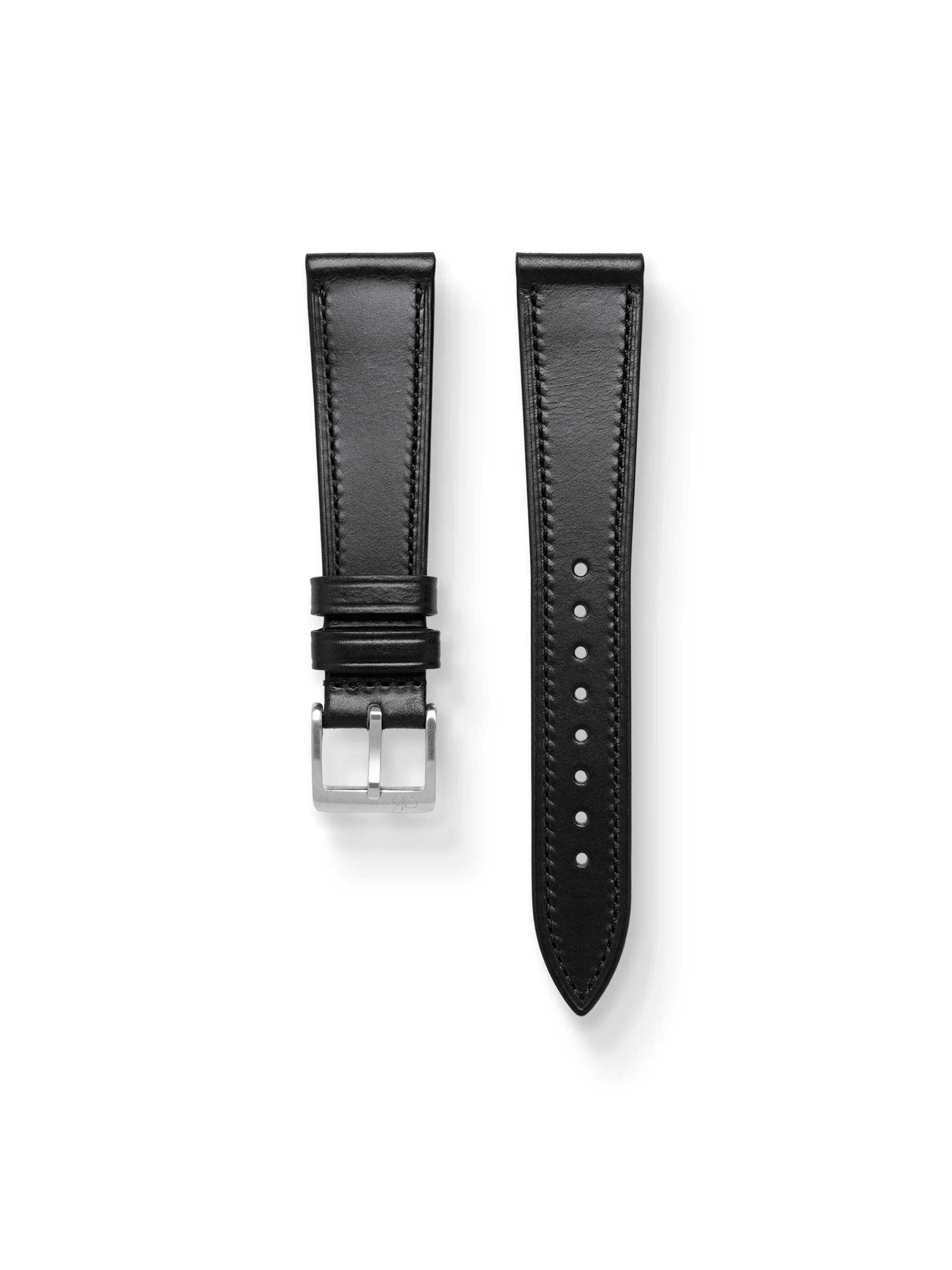 Slim Horween Chromexcel Leather Strap in Black
