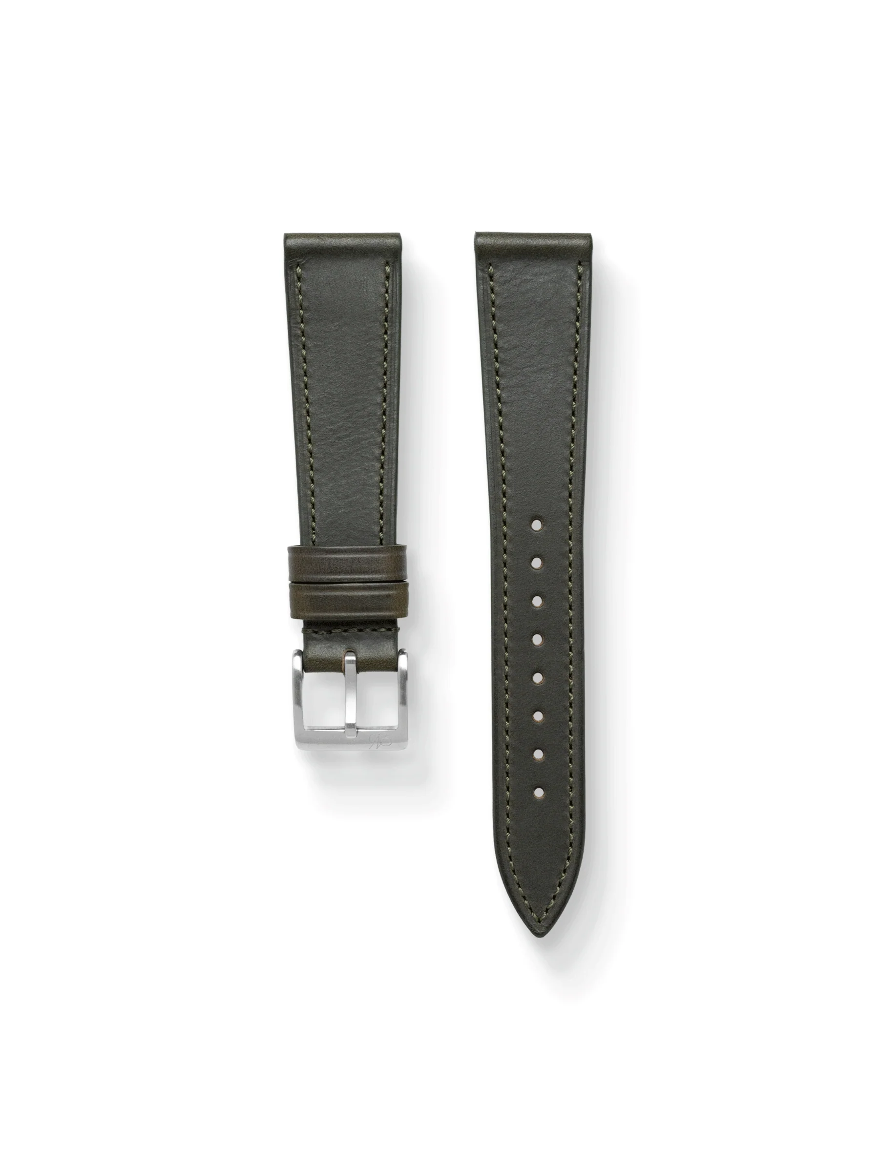 Slim Horween Chromexcel Leather Strap in Olive