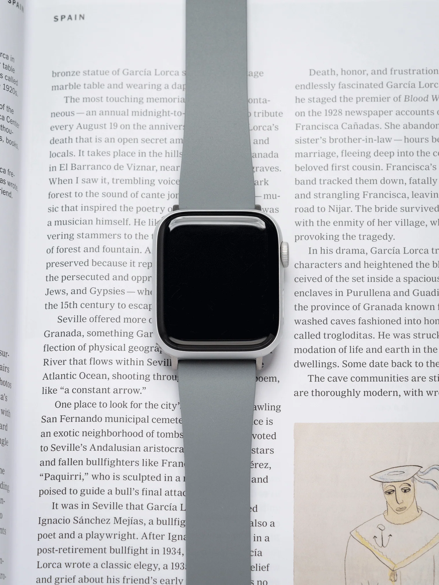 TrimFIT Classic FKM Rubber Strap in Grey for Apple Watch - Image 2