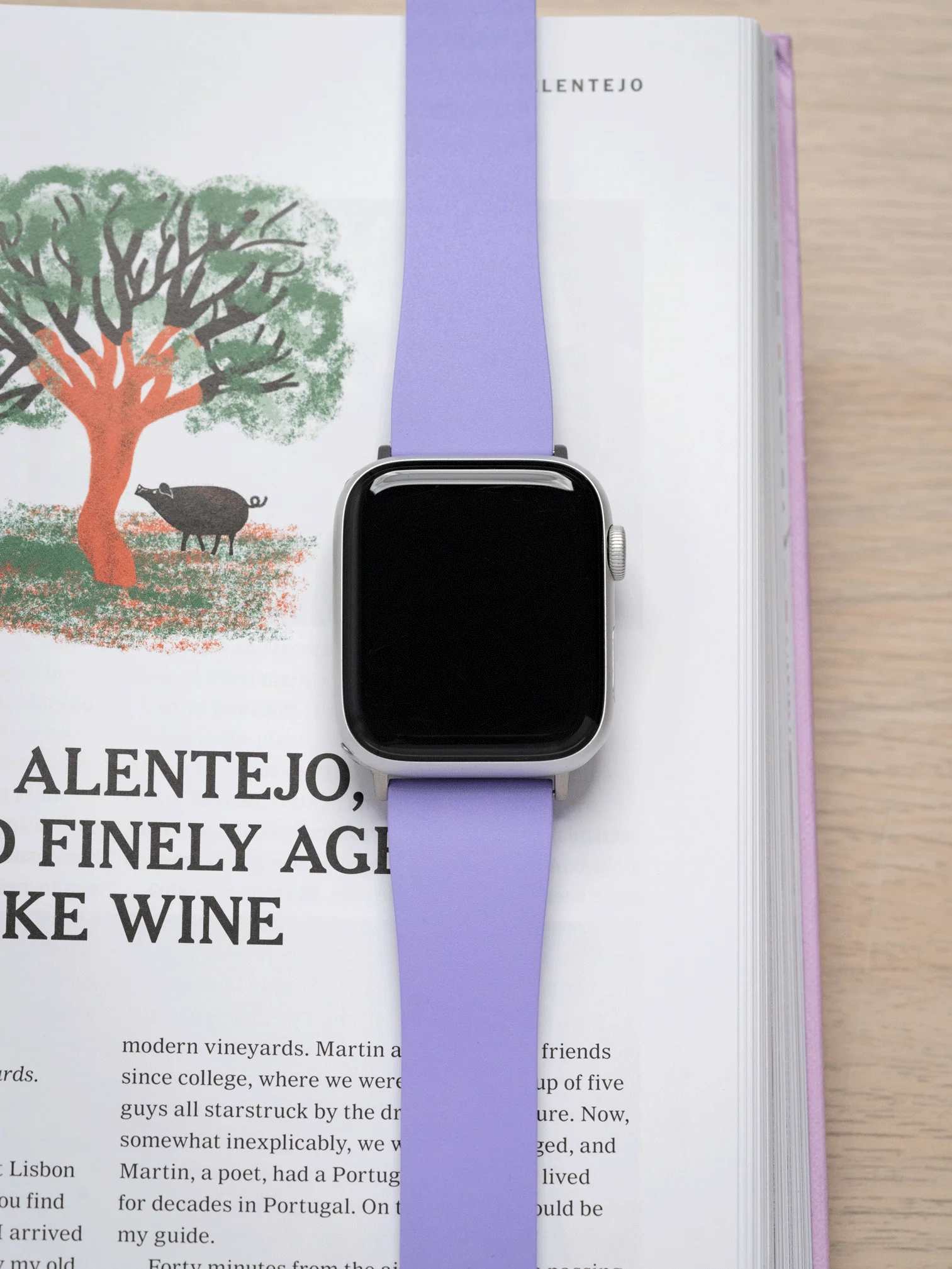 TrimFIT Classic FKM Rubber Strap in Lilac for Apple Watch - Image 2