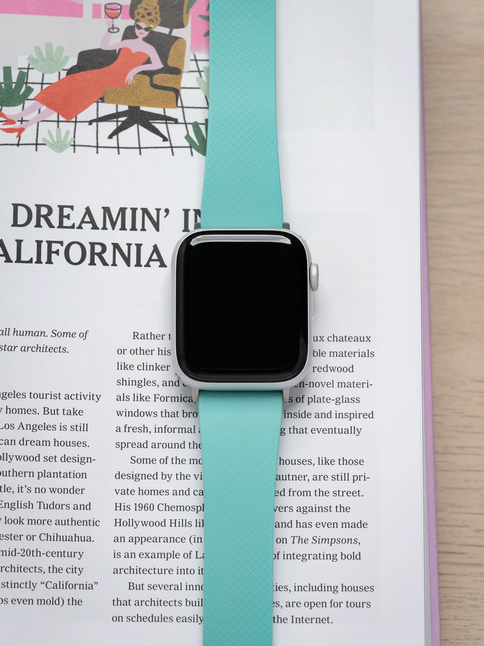 TrimFIT Tropic FKM Rubber Strap in Tiffany for Apple Watch - Image 2